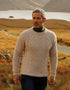 Aran Handknit Crew Neck Sweater | Oatmeal