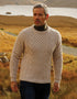 Aran Handknit Crew Neck Sweater | Oatmeal