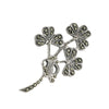 Sterling Silver Marcasite Shamrock Spray Brooch