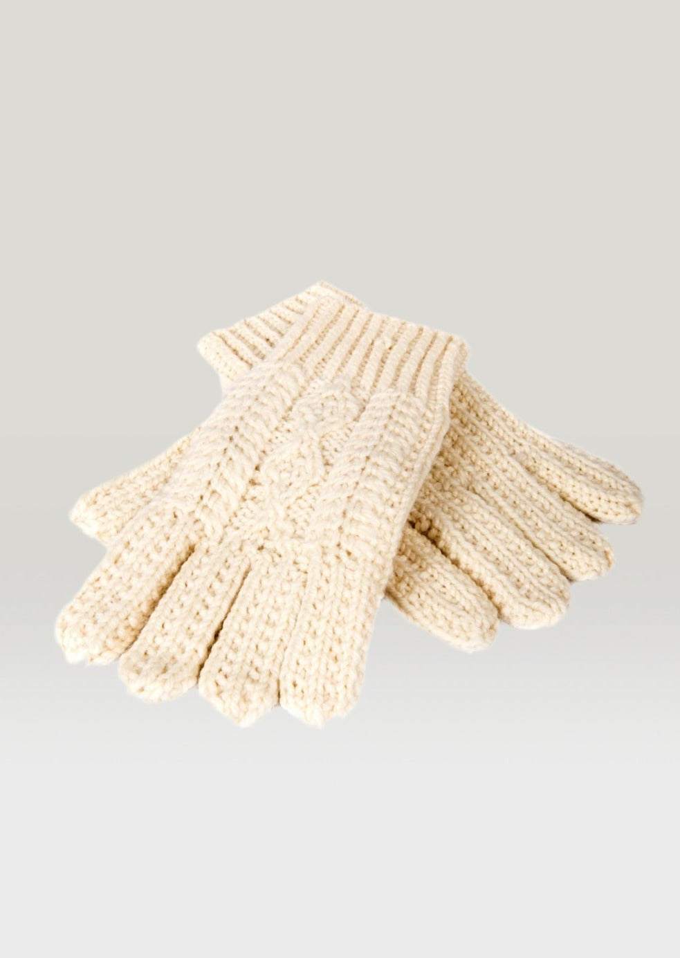 Merino Wool Hand Knit Aran Gloves