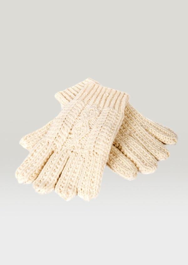 Merino Wool Hand Knit Aran Gloves