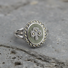 Connemara Marble Shamrock Ring - Sterling Silver Irish Jewellery