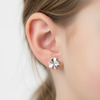 Silver Kids Shamrock Stud Earrings