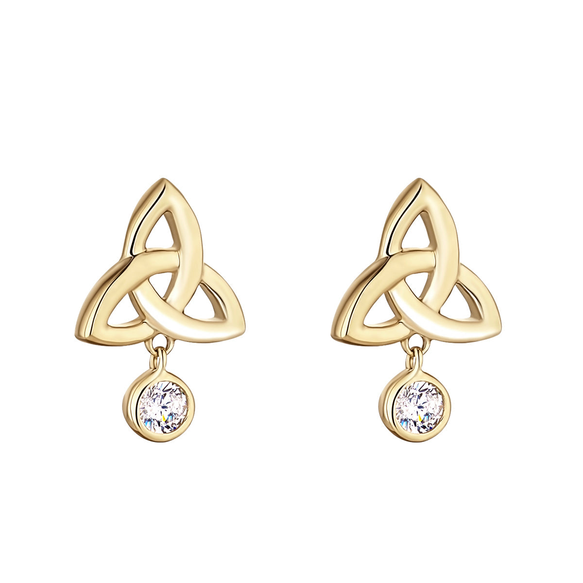 10K Gold Trinity Dangle Earrings