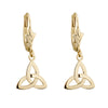 18K Gold Trinity Knot Drop Earrings