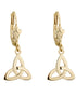 18K Gold Trinity Knot Drop Earrings