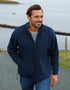 Mens Lined Wool Aran Cardigan | Blue