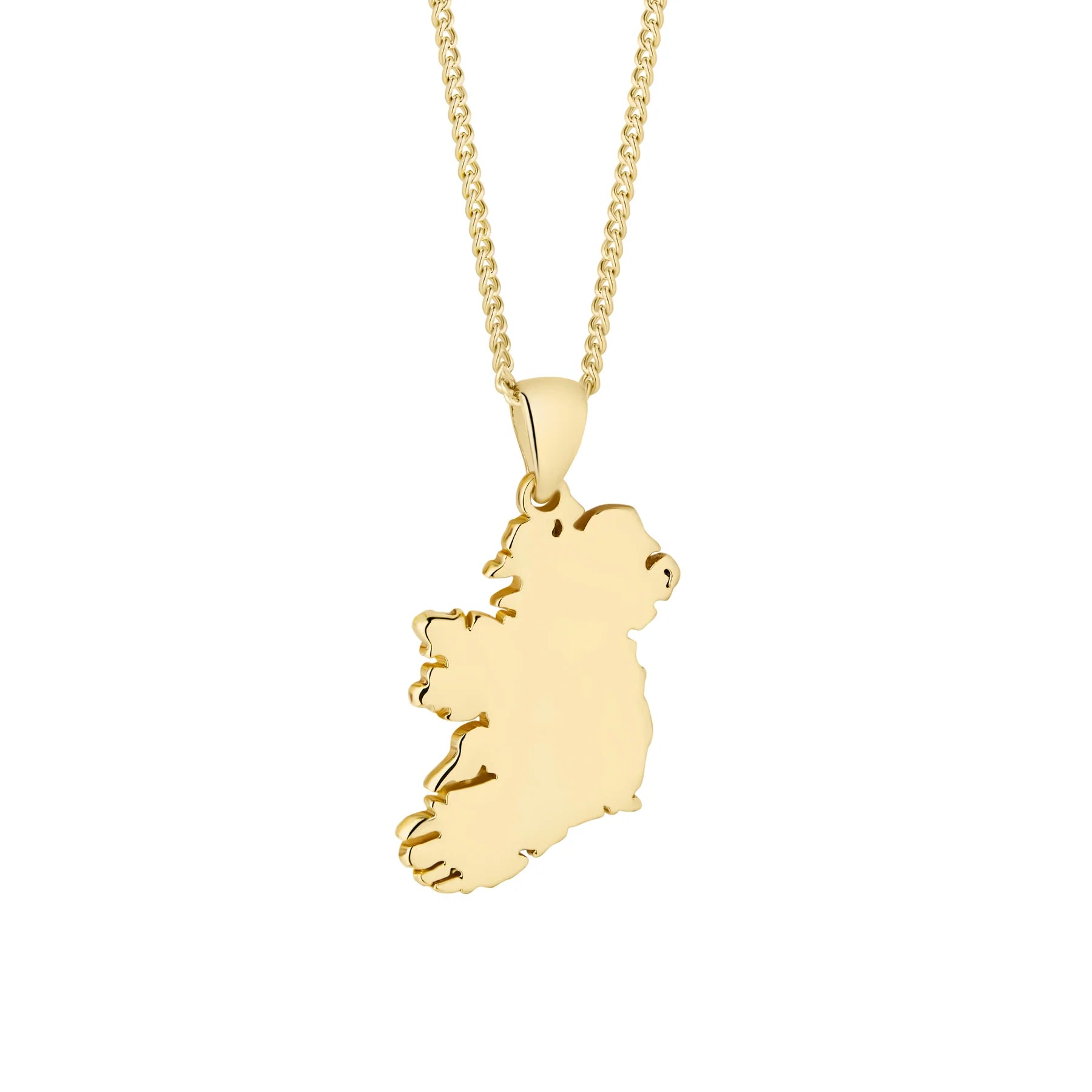 10K Gold Map of Ireland Necklace