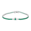 Silver Green Cz Claddagh Tennis Bracelet