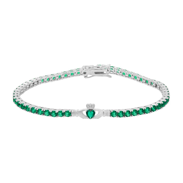 Claddagh-Armband aus Sterlingsilber mit Trinity-Knoten