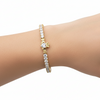 Gold Plated Crystal Claddagh Tennis Bracelet