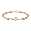 Gold Plated Crystal Claddagh Tennis Bracelet