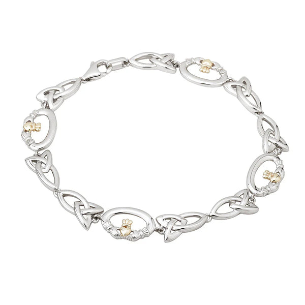 Silver & 10K Gold Claddagh Bracelet