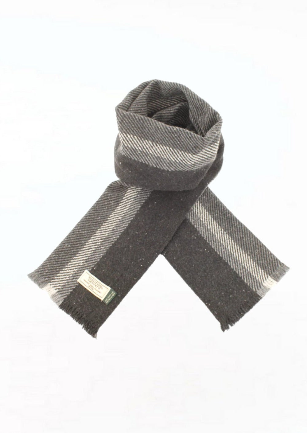 Mucros Grey Black Donegal Scarf