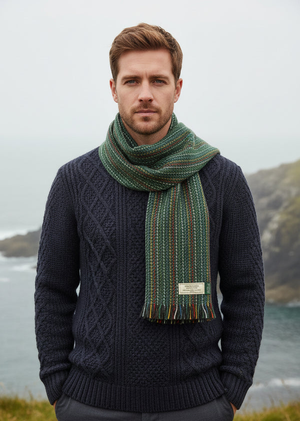 Mucros Soft Donegal Wool Green Scarf