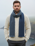 Mucros Donegal Wool Scarf Denim | Made in Ireland
