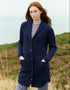 Aran Shawl Collar Button Coat | Navy