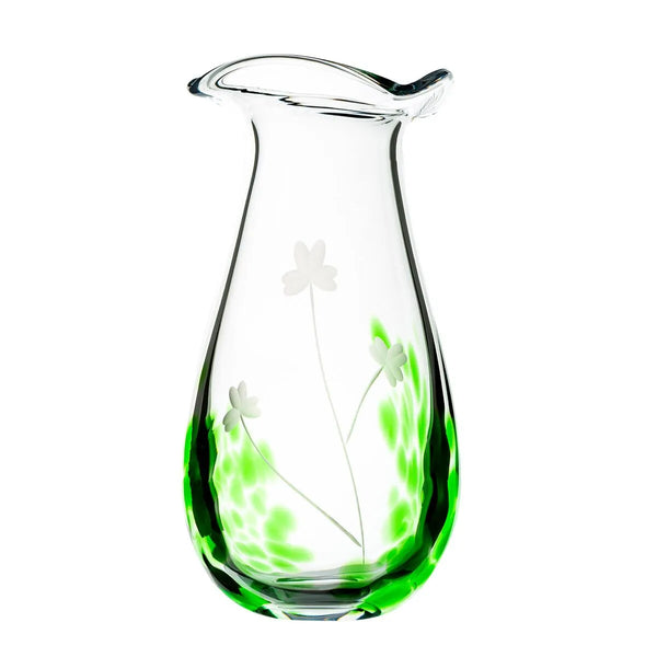 Irish Shamrock Medium Glass Vase