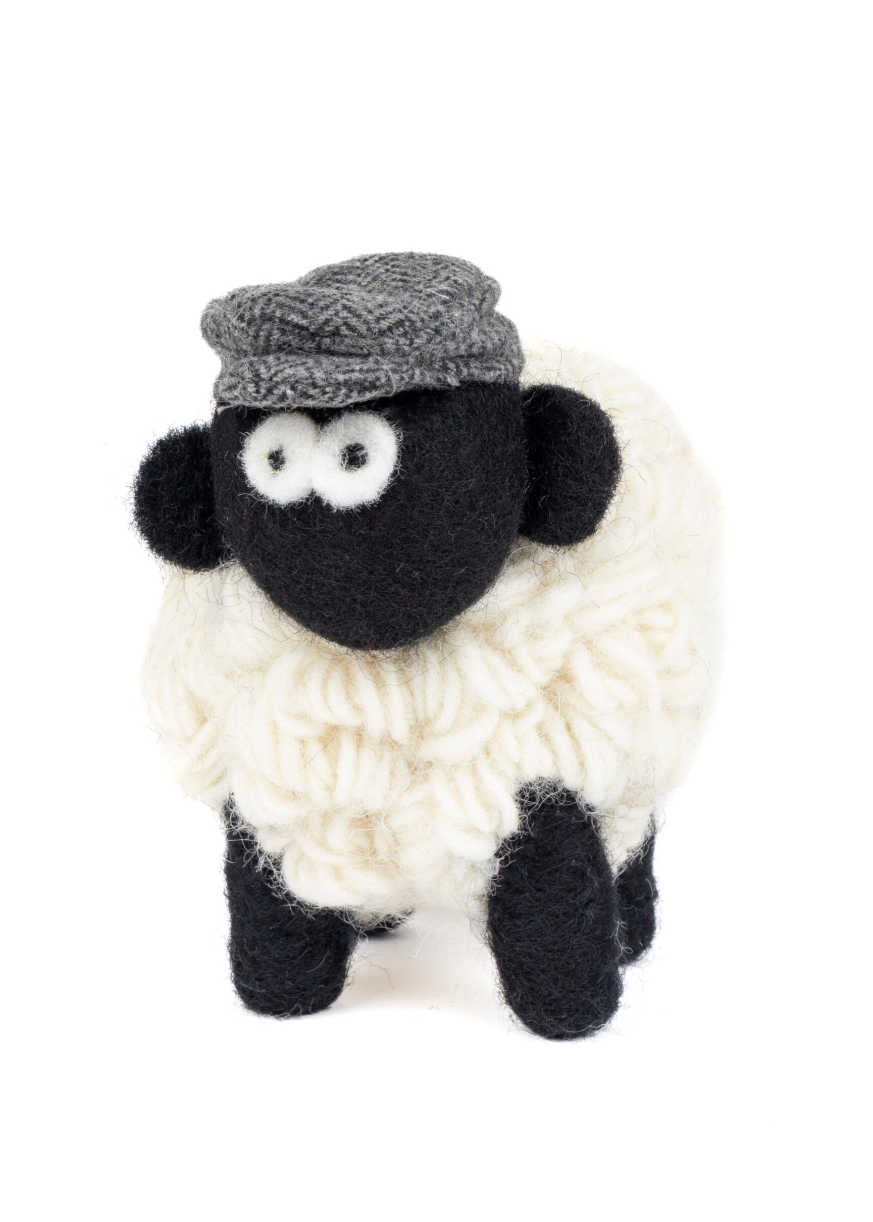 Erin Knitwear Knitted Sheep | Charcoal Flat Cap - Medium