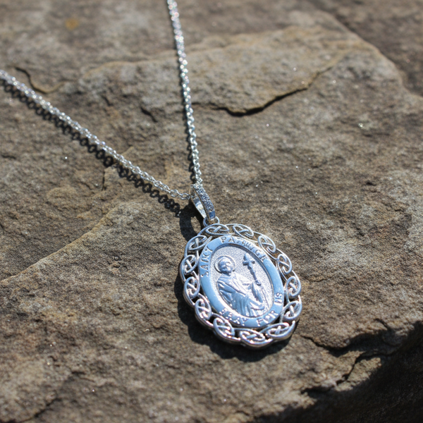 Sterling Silver Celtic Miraculous St. Patrick Medal