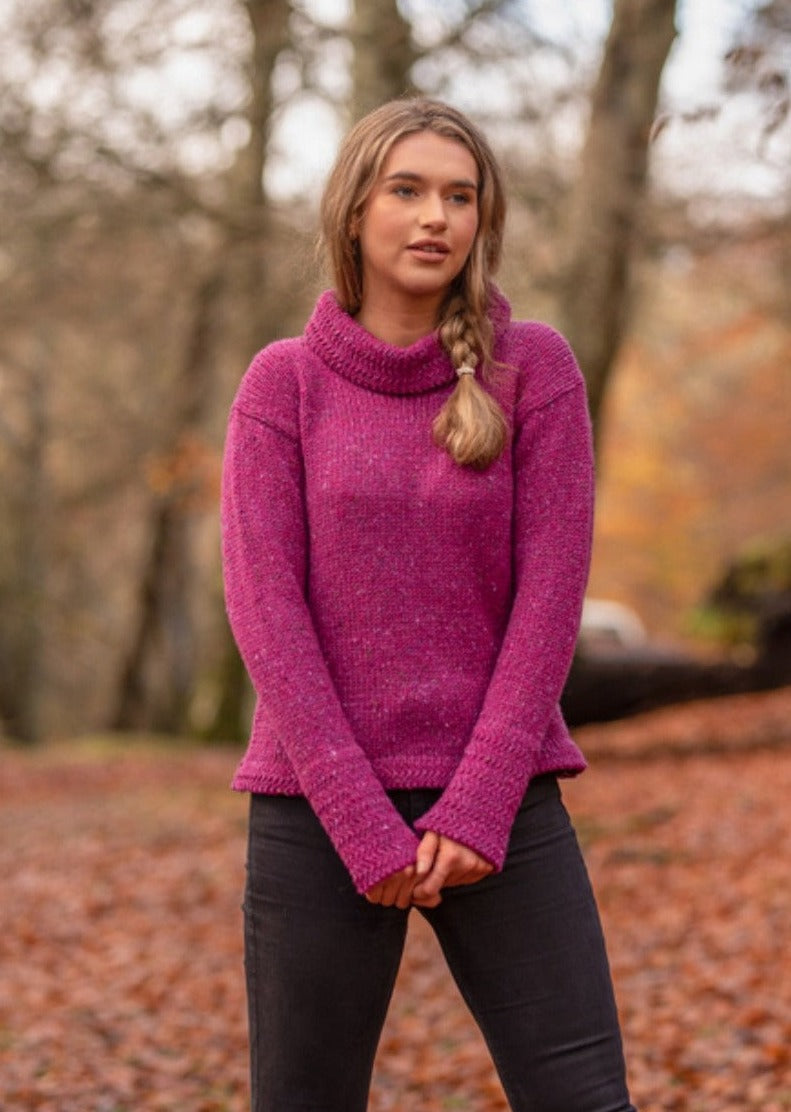 Ladies Wool Tunic Sweater | Tara Pink