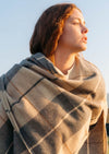 John Hanly Lambswool Cape | Rust Cream & Brown Mix