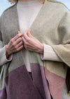 John Hanly Lambswool Cape | Heather Moss Beige Block