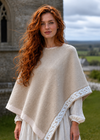 Saol Ladies Celtic Weave Wool Cape – Beige