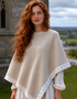 Saol Ladies Celtic Weave Wool Cape – Beige