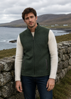 Saol Men's Green Herringbone Virgin Wool Zip Jacket