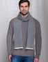Mucros Donegal Wool Scarf | Grey Herringbone | Made in Ireland