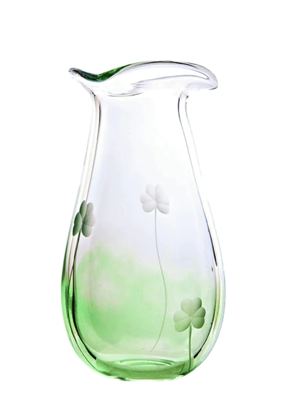Irish Shamrock Large Glass Vase