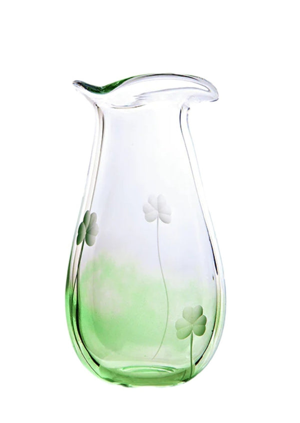 Irish Shamrock Small Glass Posy Vase