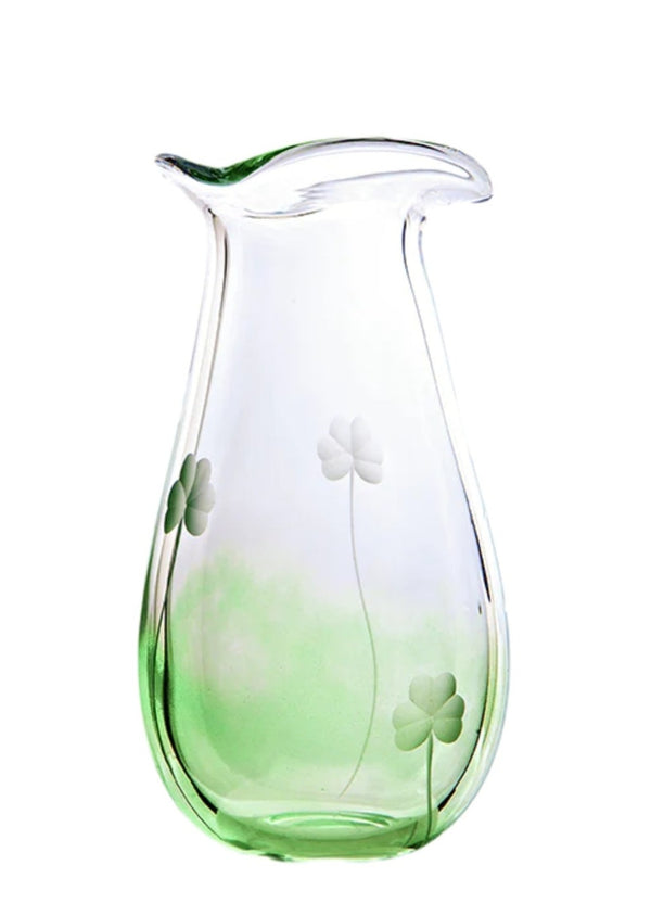 Irish Shamrock Medium Glass Vase