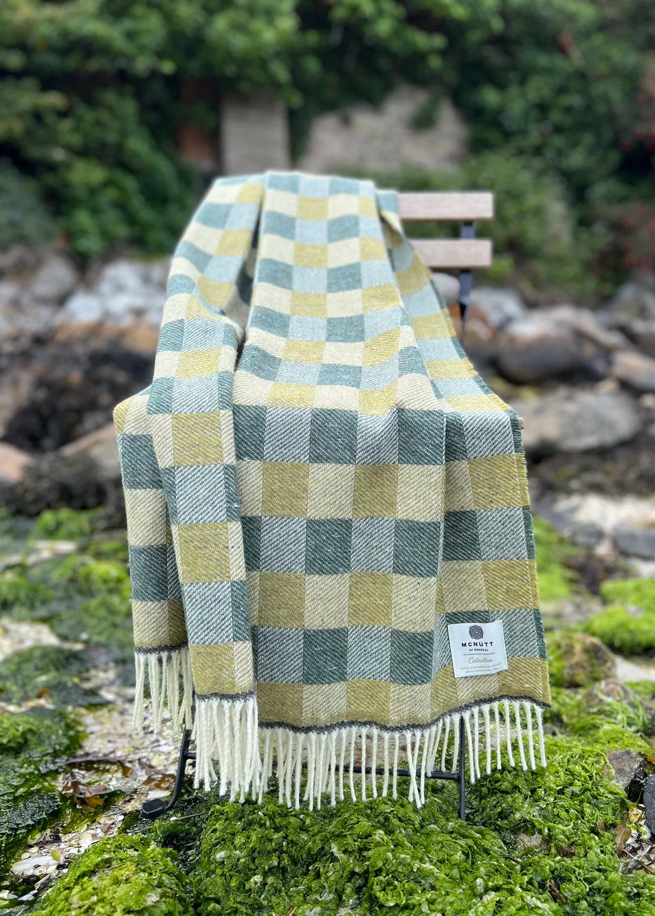 McNutt Pure Merino Wool Throw | Shamrock Green | Irish Heritage Blanket