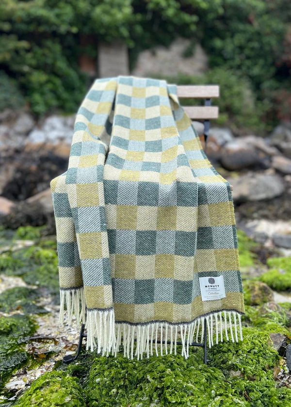 McNutt Pure Merino Wool Throw | Shamrock Green | Irish Heritage Blanket
