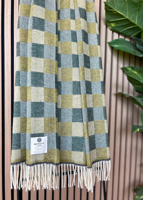 McNutt Pure Merino Wool Throw | Shamrock Green | Irish Heritage Blanket