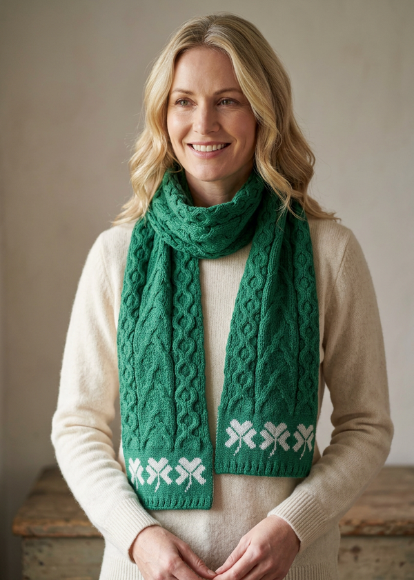 Shamrock Merino Wool Scarf | Green