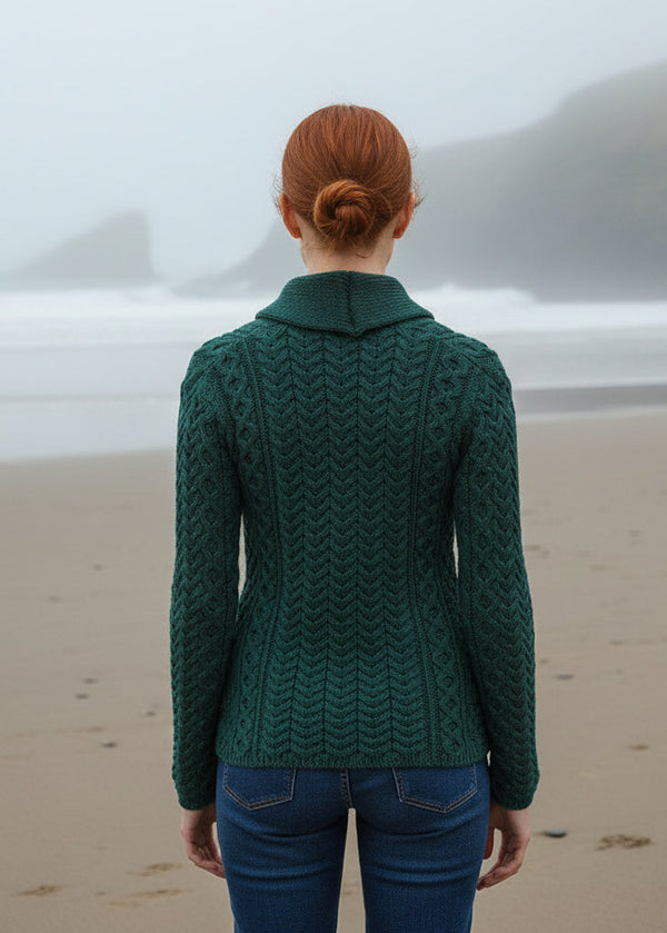 Shawl Collar Aran Cardigan