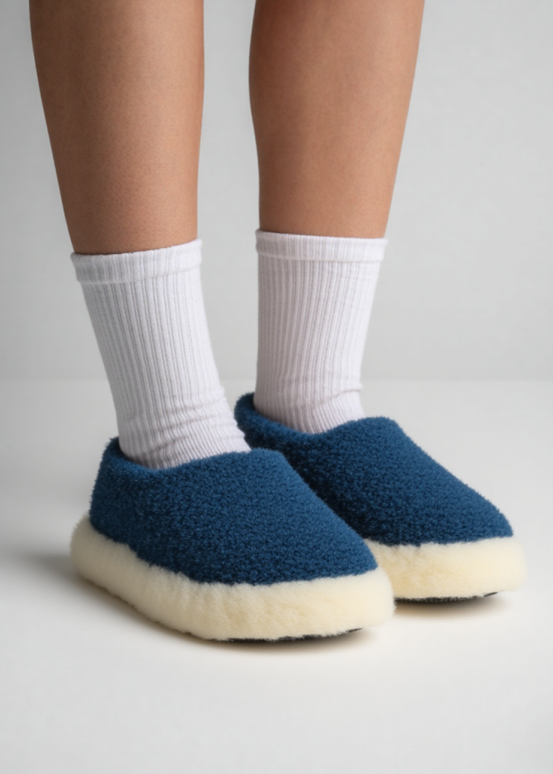 Sheep by the Sea Slippers | Navy