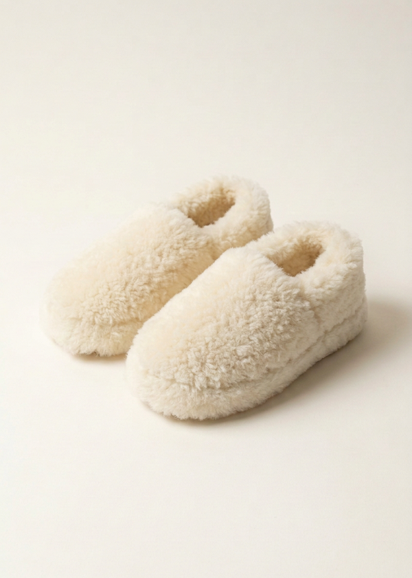 Sheep by the Sea Wool Slippers – Natural