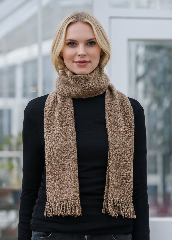 Mucros Skellig Scarf | Merino Wool Cashmere Scarf | Beige