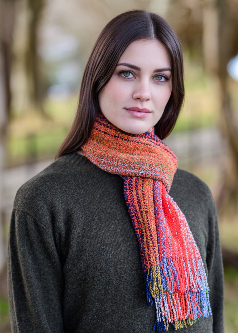 Mucros Skellig Scarf | Orange Mix