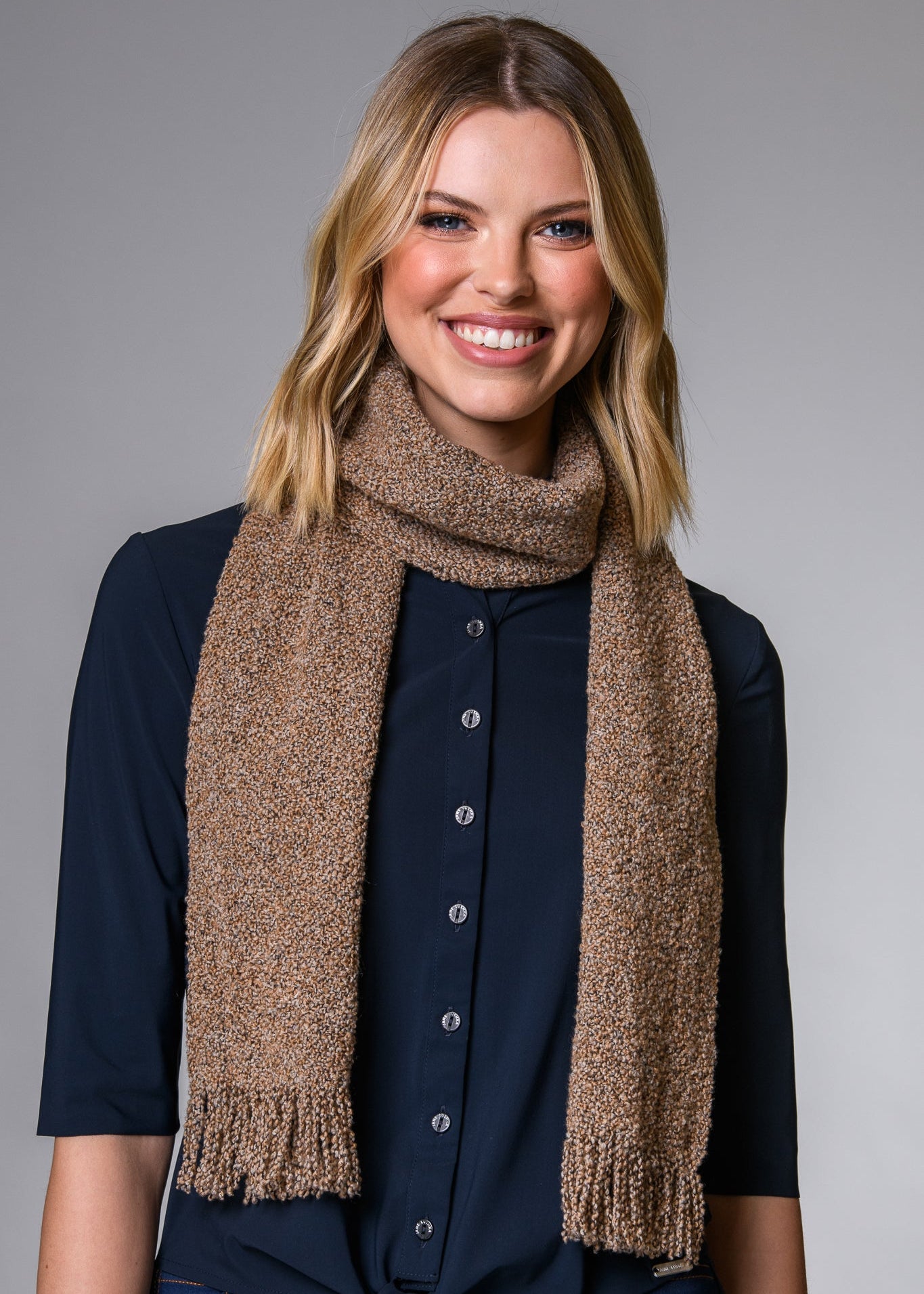 Mucros Skellig Scarf | Merino Wool Cashmere Scarf | Beige
