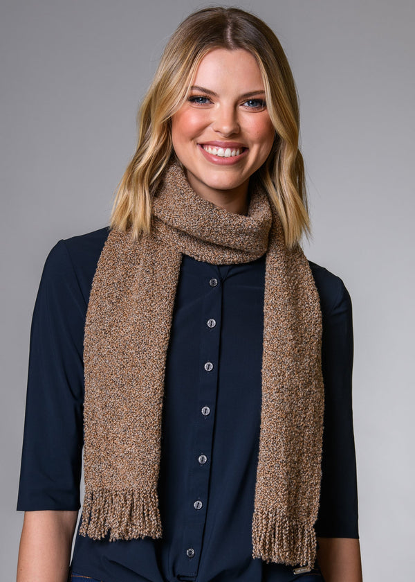 Mucros Skellig Scarf | Merino Wool Cashmere Scarf | Beige