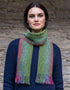 Mucros Skellig Scarf | Irish Merino Wool & Cashmere | Green Pink Mix