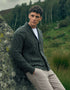 Aran Men's Shawl Button Cardigan | Army Green - Clearance