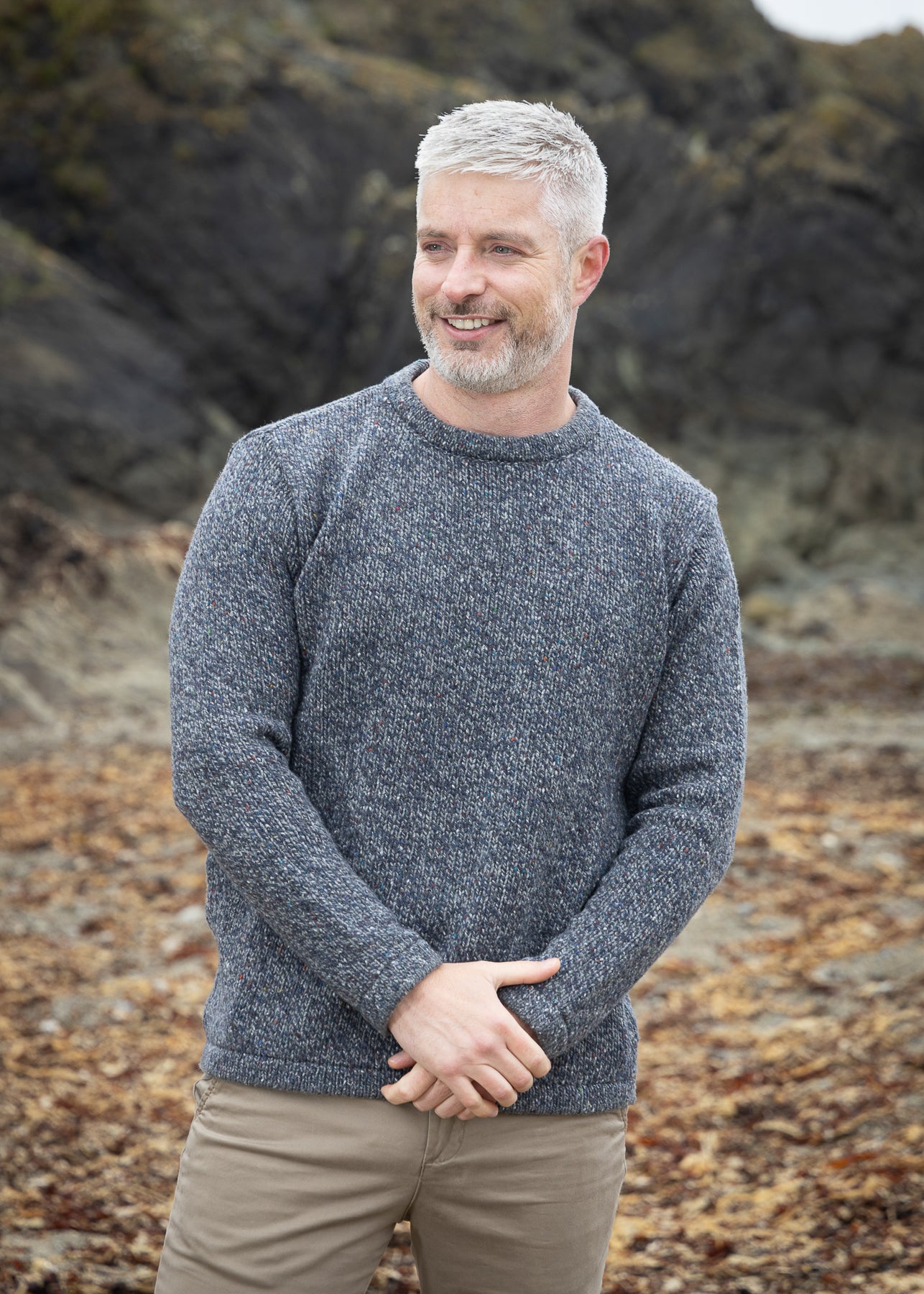 Men's Roundstone Sweater | Navy Marl