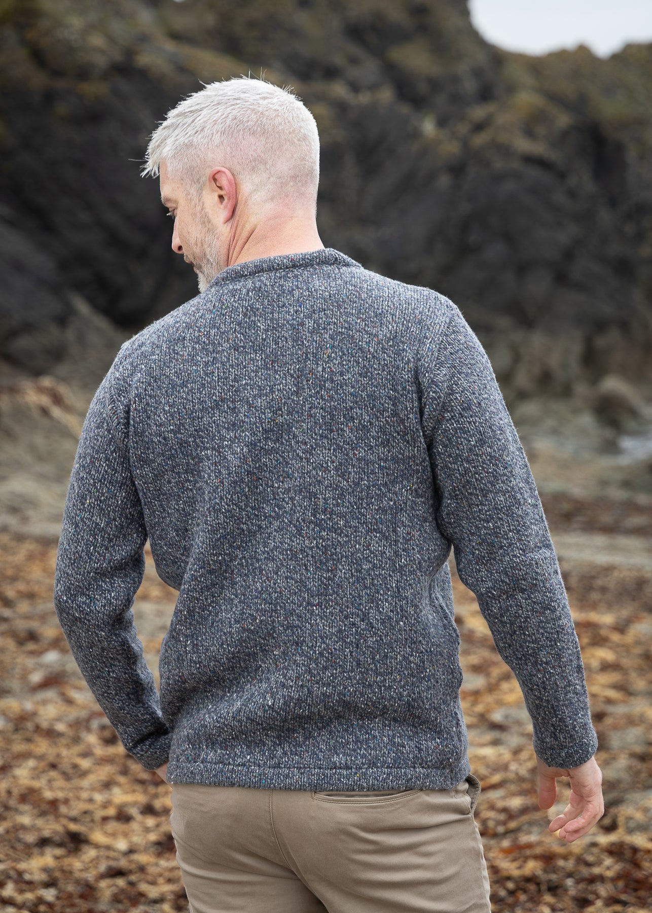 Men's Roundstone Sweater | Navy Marl