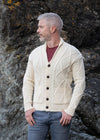 Aran Men's Shawl Button Cardigan | Natural